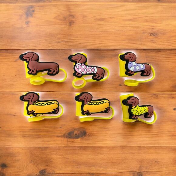 Jaded Enterprises Accessories - Dachshund Straw Covers – Set of 6 – Adorable and Fun Drink Accessories